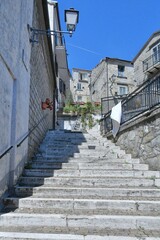 Fototapeta na wymiar A characteristic street of Castiglione Messer Marino, a medieval village in the Abruzzo region, Italy.