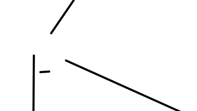 Three straight lines point to the same focal point. In parallel with them, small dashes run through once a second. In one sekond on video is 24 frames.