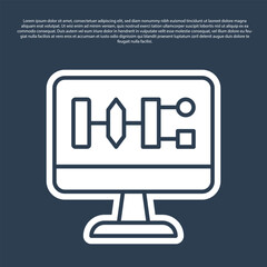 Blue line Algorithm icon isolated on blue background. Algorithm symbol design from Artificial Intelligence collection. Vector