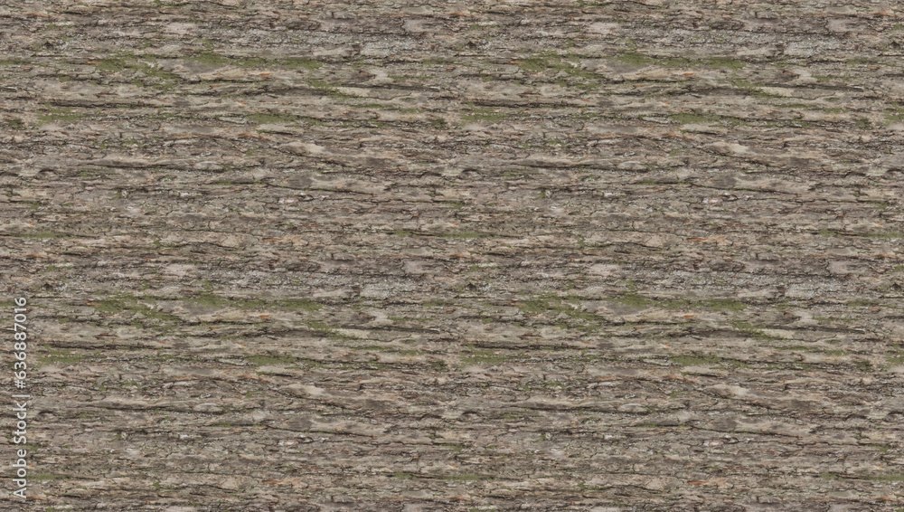 Poster 3d illustration, 3d rendering close-up 8k texture of procedural tree bark seamless texture backgroun