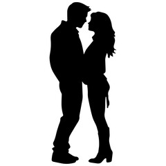 vector illustration of a silhouette of a loving couple