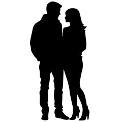 vector illustration of a silhouette of a loving couple