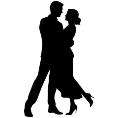 vector illustration of a silhouette of a loving couple