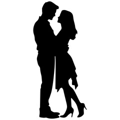 vector illustration of a silhouette of a loving couple