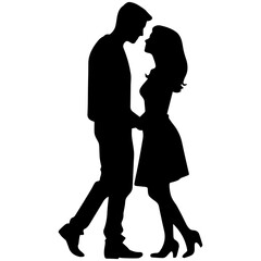 Obraz na płótnie Canvas vector illustration of a silhouette of a loving couple