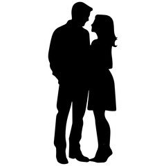 vector illustration of a silhouette of a loving couple
