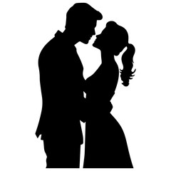 vector illustration of a silhouette of a loving couple