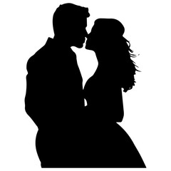 vector illustration of a silhouette of a loving couple