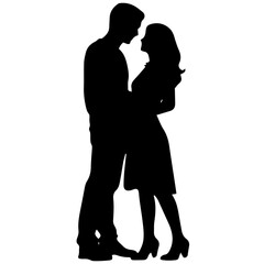 vector illustration of a silhouette of a loving couple