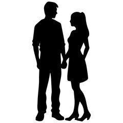 vector illustration of a silhouette of a loving couple