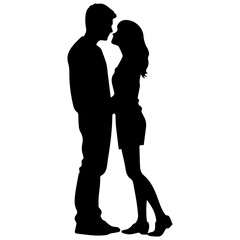 vector illustration of a silhouette of a loving couple