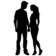 vector illustration of a silhouette of a loving couple