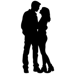 vector illustration of a silhouette of a loving couple