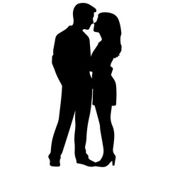 vector illustration of a silhouette of a loving couple