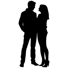 vector illustration of a silhouette of a loving couple