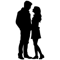 vector illustration of a silhouette of a loving couple