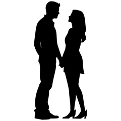 vector illustration of a silhouette of a loving couple