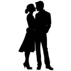 vector illustration of a silhouette of a loving couple