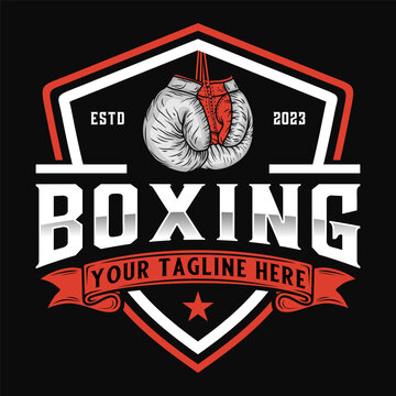 boxing logo design. with boxing gloves icon, for boxer's kleb