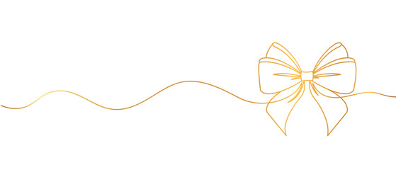 bow on gift ribbon line art style , bow for holiday christmas decoration vector eps 10