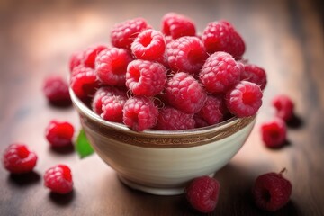 raspberries in a glass bowl
