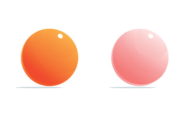 Colorful balls. 3d ball. Two colored balls on a white background with a shadow. Vector illustration