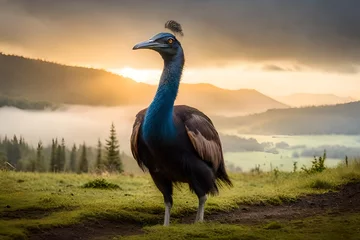 Deurstickers ostrich in the morning © tippapatt