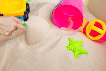 Fototapeta na wymiar Playing sand for your kids