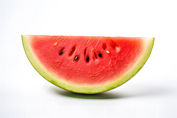 Closeup fresh red slice of watermelon fruit on white background. Juicy fruit with tropical fruit. healthy nutrition concept.