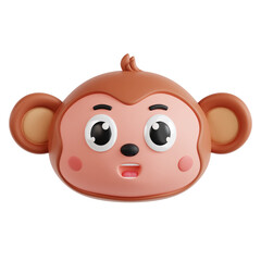 3D monkey head icon