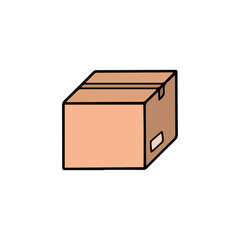 Vector cardboard box hand drawing illustration