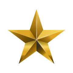 Vector golden star isolated on white background