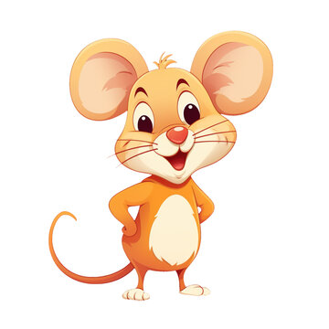cute cartoon mouse charactrer isolated illustration