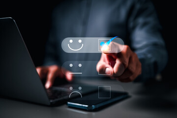 satisfaction, check, choice, mark, survey, consumer, document, choose, feedback, opinion. touching at list of survey, check satisfaction and review feedback consumer survey. mark choice choose.