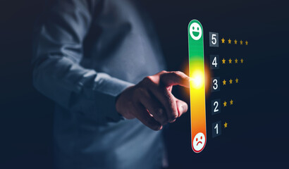 feedback, quality, rating, review, survey, experience, customer review, opinion, consumer, customer. pointing at customer feedback five rating review survey. experience customer of reviewed. customer.