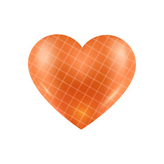 Vector organe seamless plaid heart on white background