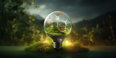 The concept of green renewable energy, eco-friendly energy sources.