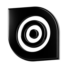 This is a beautifully designed 3D abstract icon with a beautiful metallic texture.