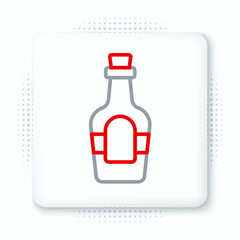Line Alcohol drink Rum bottle icon isolated on white background. Colorful outline concept. Vector