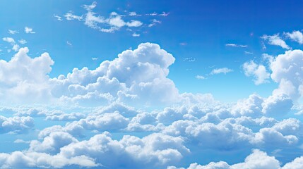 Image of white, fluffy clouds in blue sky