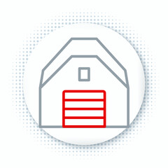 Line Garage icon isolated on white background. Colorful outline concept. Vector