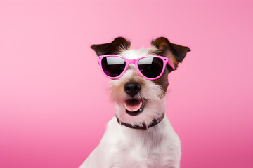 dog, animal, pet, funny, sunglasses, portrait, cute, summer, happy, puppy, glasses, fun, doggy, purebred, domestic, vacation, adorable, face, young, grass, joyful, smile, breed, park, holiday, happine