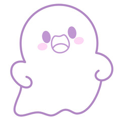 Cute kawaii ghost pastel halloween cartoon
