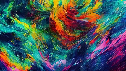 Fotobehang Mix van kleuren Colorful oil paint brush stroke abstract background texture design illustration