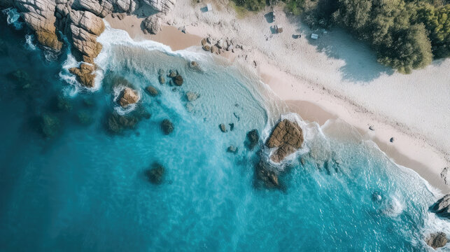 Pristine beach viewed from above