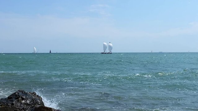 Sailing boats race