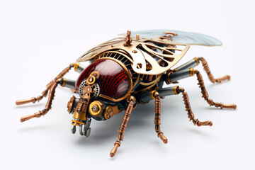 Fototapeta premium Steampunk Insect, white background
