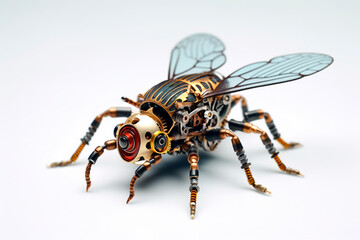 Fototapeta premium Steampunk Insect, white background