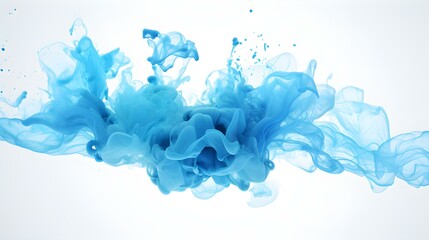 Light blue Color Splash on a white Background. Artistic Color Explosion
