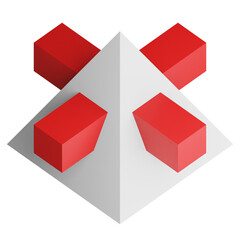 3d pyramid icon design. Business presentation infographic graph element.